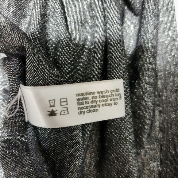 Gray Long Sleeved Tunic Dress Mock Neck Viscose Silver Metallic Quiet Luxury XS - Picture 13 of 14